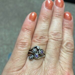 Pandora amethyst swirl ring
